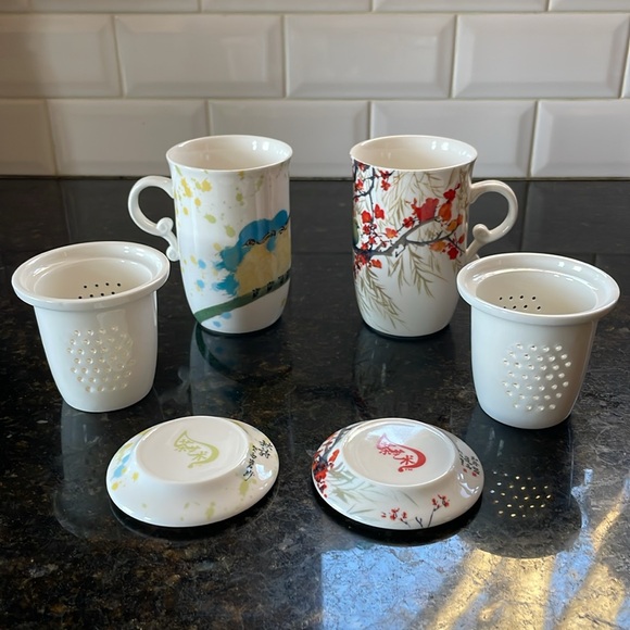 Two Teavana Ceramic Tea Infusers (Cup, Lid, and Infuser Basket) - Picture 5 of 8